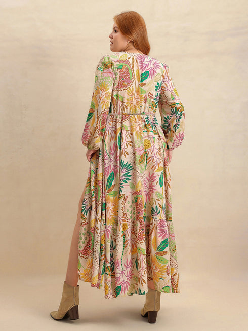 plus-size-lace-detail-printed-v-neck-balloon-sleeve-dress OhSoStyled - Sophia's Style-6